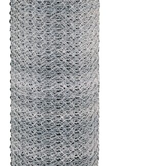 Rangemaster 5938 Poultry Net, 50 ft L, 60 in W, 20 Gauge, Hexagonal Mesh, 1 in Mesh, Galvanized Steel