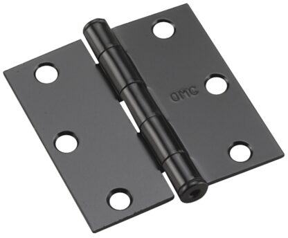 Onward 827FBR Butt Hinge, 3 in H Frame Leaf, 3/32 in Thick Frame Leaf, Steel, Black, Removable Pin, 50 lb