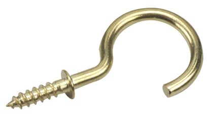 Onward 2784BR Cup Hook with Wide Base, 36 mm L, Metal, Brass