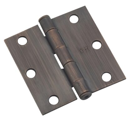 Onward 820ORBV Butt Hinge, 3 in H Frame Leaf, 3/32 in Thick Frame Leaf, Steel, Oil-Rubbed Bronze, Removable Pin, 40 lb