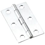 Onward 838XR Butt Hinge, 2-1/2 in H Frame Leaf, Steel, Zinc, Non-Removable Pin, Mortise Mounting, 18 lb