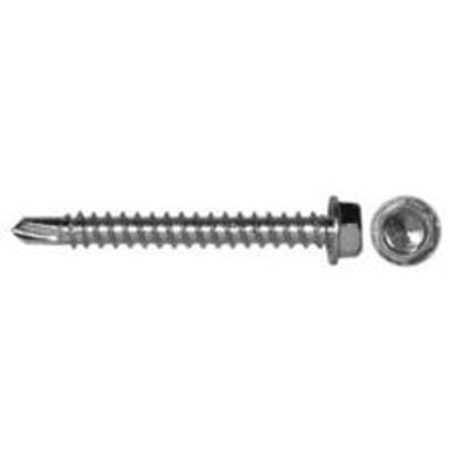 Reliable HTZ142VP Screw, #14-14 Thread, 2.24 in L, Full Thread, Hex Drive, Self-Drilling Point, Steel, Zinc, 100 BX