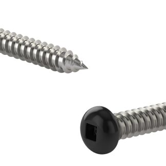 Reliable PKABLK658VP Screw, #6 Thread, 5/8 in L, Full Thread, Pan Head, Square Drive, Self-Tapping, Type A Point, Steel