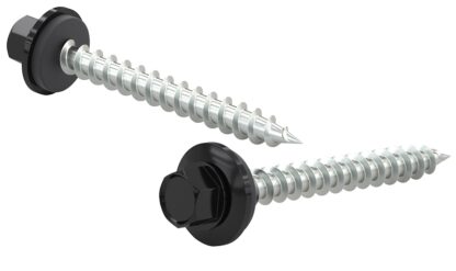 Reliable RSZ Series RSZ9112BLKVP Screw, #9-15 Thread, 1-1/2 in L, Hex Drive, Self-Tapping, Type A Point, Neoprene/Steel, 100/BX