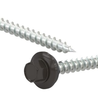 Reliable RSZ Series RSZ9112BRVP Screw, #9-15 Thread, 1-1/2 in L, Hex Drive, Self-Tapping, Type A Point, Neoprene/Steel, 100/BX