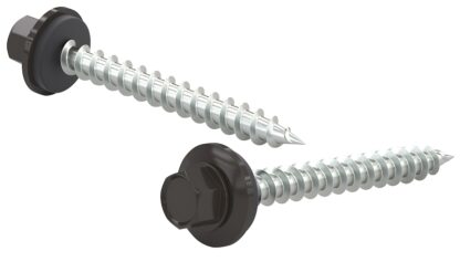 Reliable RSZ Series RSZ9112BRVP Screw, #9-15 Thread, 1-1/2 in L, Hex Drive, Self-Tapping, Type A Point, Neoprene/Steel, 100/BX