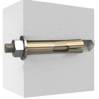 Reliable SA384MK Expansion Sleeve Anchor, 3/8 in Dia, 4 in L, 273 kg Ceiling Mount, 341 kg Wall Mount, Steel, Zinc