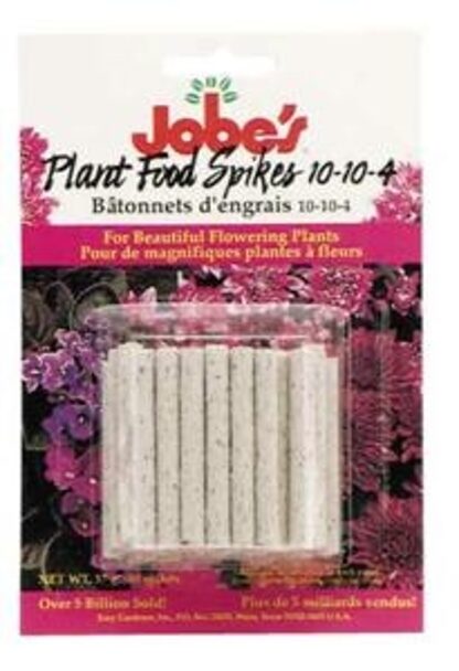 Jobes 05201CN Flowering Plant Food, 1.4 oz, Spike, 10-10-4 N-P-K Ratio