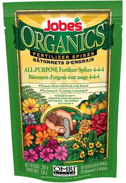 Jobes 06528CN Organic Fertilizer Pack, Spike, 4-4-4 N-P-K Ratio