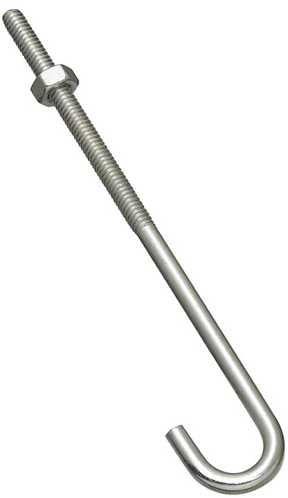 National Hardware 2195BC Series N232-900 J-Bolt, 1/4 in Thread, 3 in L Thread, 6 in L, 100 lb Working Load, Steel, Zinc Sells in Quantity of 10