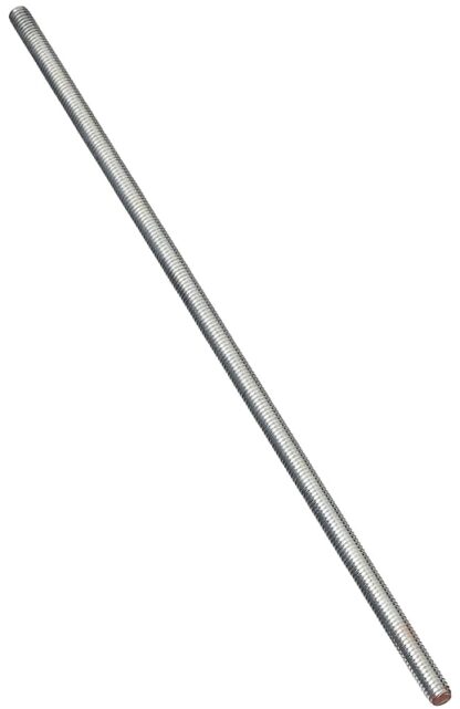 Stanley Hardware N179-325 Threaded Rod, 5/16-18 Thread, 12 in L, A Grade, Steel, Zinc, UNC Thread