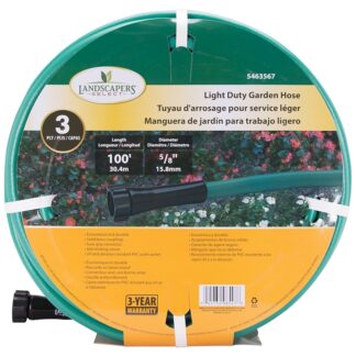 Landscapers Select GH-58503-1003L Garden Hose, 100 ft L, Female x Male, PVC, Green