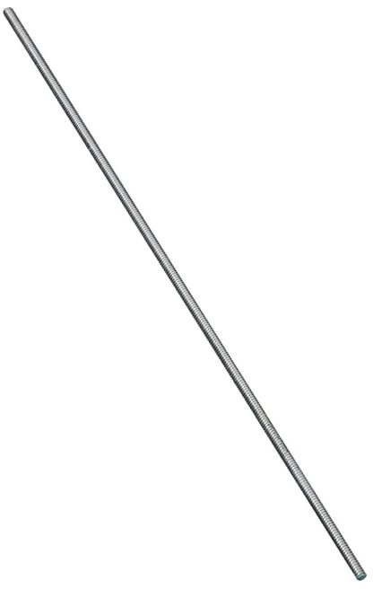 Stanley Hardware N179-408 Threaded Rod, #10-24 Thread, 24 in L, A Grade, Steel, Zinc, UNC Thread