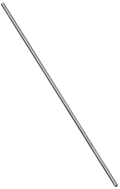 Stanley Hardware N179-481 Threaded Rod, #10-24 Thread, 36 in L, A Grade, Steel, Zinc, UNC Thread