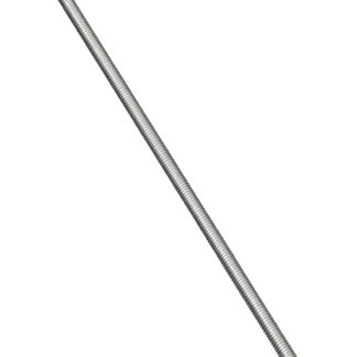 Stanley Hardware N179-416 Threaded Rod, 1/4-20 Thread, 24 in L, A Grade, Steel, Zinc, UNC Thread