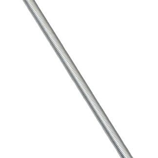 Stanley Hardware N179-432 Threaded Rod, 3/8-16 Thread, 24 in L, A Grade, Steel, Zinc, UNC Thread