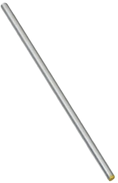 Stanley Hardware N179-515 Threaded Rod, 3/8-16 Thread, 36 in L, A Grade, Steel, Zinc, UNC Thread