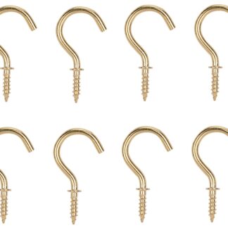 ProSource PH-122314-PS Cup Hook, 1/8 in Thread, 33 mm L, Brass, Brass Plated