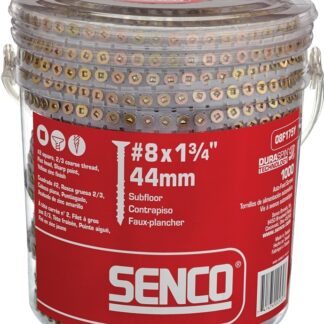 SENCO 08F175Y Collated Interior Wood Screw, #2 Drive, Sharp Point, Flat Head, 1-3/4 in L