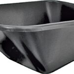 Vulcan 34475 Wheelbarrow Tray, 38-1/4 in L, 25-1/2 in W, 6 cu-ft, Steel, Black