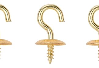 ProSource LR-381-PS Cup Hook, 3/16 in Opening, 2.5 mm Thread, 3/4 in L, Brass, Brass