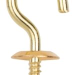 ProSource LR-390-PS Cup Hook, 5/16 in Opening, 3 mm Thread, 1-1/8 in L, Brass, Brass