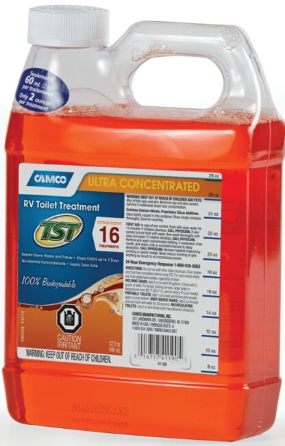 Camco USA 41190 RV Toilet Treatment, 32 oz, Bottle, Fresh Citrus