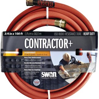 SWAN SNCG34100 Garden Hose, 100 ft L, Rubber/Vinyl, Red