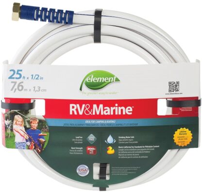 SWAN MRV12025 Water Hose, 1/2 in ID, 25 ft L, White