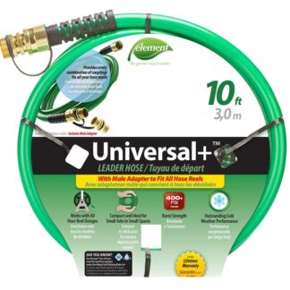 SWAN CELUN12010 Universal Leader Hose, 1/2 in, 10 ft L, Female, PVC, Green