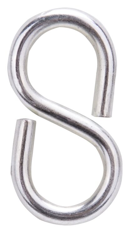 ProSource LR-376-PS S-Hook, 25 lb Working Load, 2.8 in Dia Wire, Steel, Zinc Sells in Quantity of 20