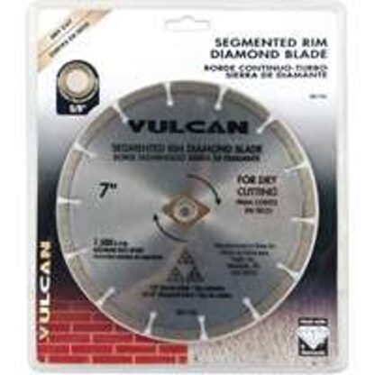 Vulcan 937691OR Diamond Blade, 4.5 in Dia, 7/8 in Arbor, Synthetic Industrial Diamond and 2% Cobalt Cutting Edge