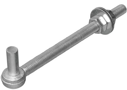 National Hardware N130-674 Full Threaded Bolt Hook, 0.68 in Dia, 12 in L, Steel, Zinc-Plated