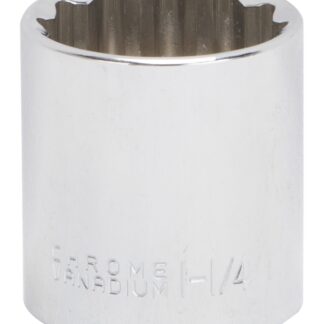 Vulcan MT6525893 Drive Socket, 1-1/4 in Socket, 1/2 in Drive, 12-Point, Chrome Vanadium Steel, Chrome