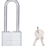 ProSource HD00022L Padlock, Long Shackle, 9/32 in Dia Shackle, 3 in H Shackle, Steel Shackle, Steel Body