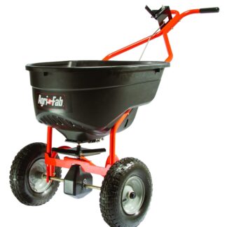 Agri-Fab 45-0462 Broadcast Spreader, 25,000 sq-ft Coverage Area, 12 ft W Spread, 130 lb, Poly Hopper, Pneumatic Wheel