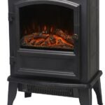 PowerZone FP202-SPA Electric Fireplace Heater, 14-5/8 in W, 9-7/8 in D, 21-3/4 in H, 120 V, Plastic/Metal, Black