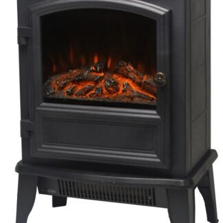 PowerZone FP202-SPA Electric Fireplace Heater, 14-5/8 in W, 9-7/8 in D, 21-3/4 in H, 120 V, Plastic/Metal, Black