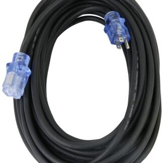 PowerZone OREC732830 Extension Cord, 12/3 AWG Cable, 50 ft L, 15 A, Black