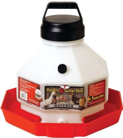 Little Giant PPF3 Poultry Waterer, 3 gal Capacity, Plastic Sells in Quantity of 2