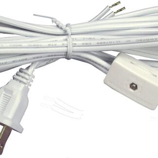 Atron LA945 Lamp Cord with In-Line Switch, 6 ft L, White Sheath