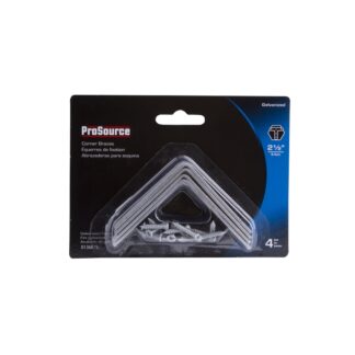 ProSource CB-G025-C4PS Corner Brace, 2-1/2 in L, 2-1/2 in W, 5/8 in H, Galvanized Steel, Galvanized, 2 mm Thick Material