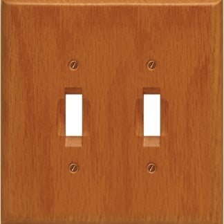 Atron Traditional Series 4-430TT Wallplate, 5-1/2 in L, 5-1/2 in W, 2-Gang, Wood, Honey Oak