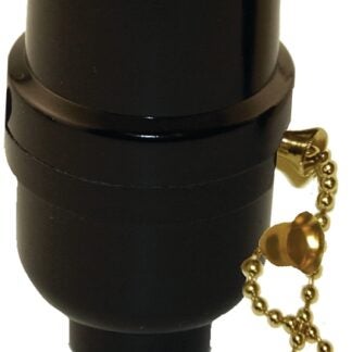 Atron LA936 Pull Chain Socket, 250 V, 250 W, Phenolic Housing Material, Black