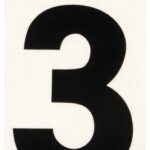 Hy-Ko RV-50/3 Reflective Sign, Character: 3, 3 in H Character, Black Character, Silver Background, Vinyl Sells in Quantity of 10