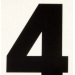 Hy-Ko RV-50/4 Reflective Sign, Character: 4, 3 in H Character, Black Character, Silver Background, Vinyl Sells in Quantity of 10