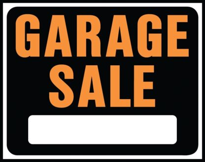 Hy-Ko Hy-Glo Series SP-110 Jumbo Identification Sign, Garage Sale, Fluorescent Orange Legend, Plastic Sells in Quantity of 5