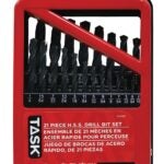 Task T40021 Drill Bit Set, 21-Piece, HSS