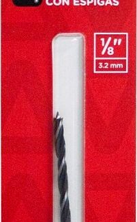 Task T56018 Dowel Drill Bit, 1/8 in Dia, Wide Flute