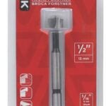 Task T22603 Forstner Bit, 1/2 in Dia, 5/16 in Dia Shank, Hex Shank